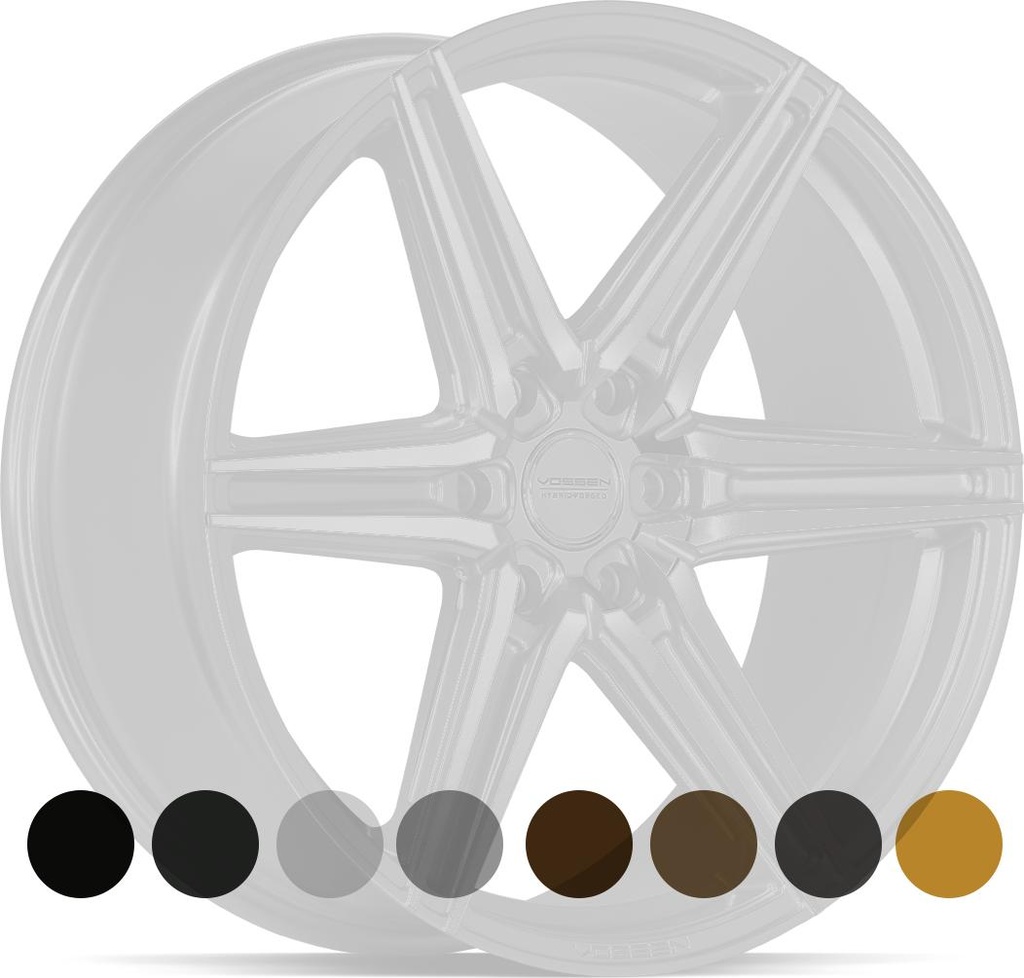 VOSSEN HF6.2 BRUSH MATT BLACK 9.5x22 6/135 ET20 CB87.1
